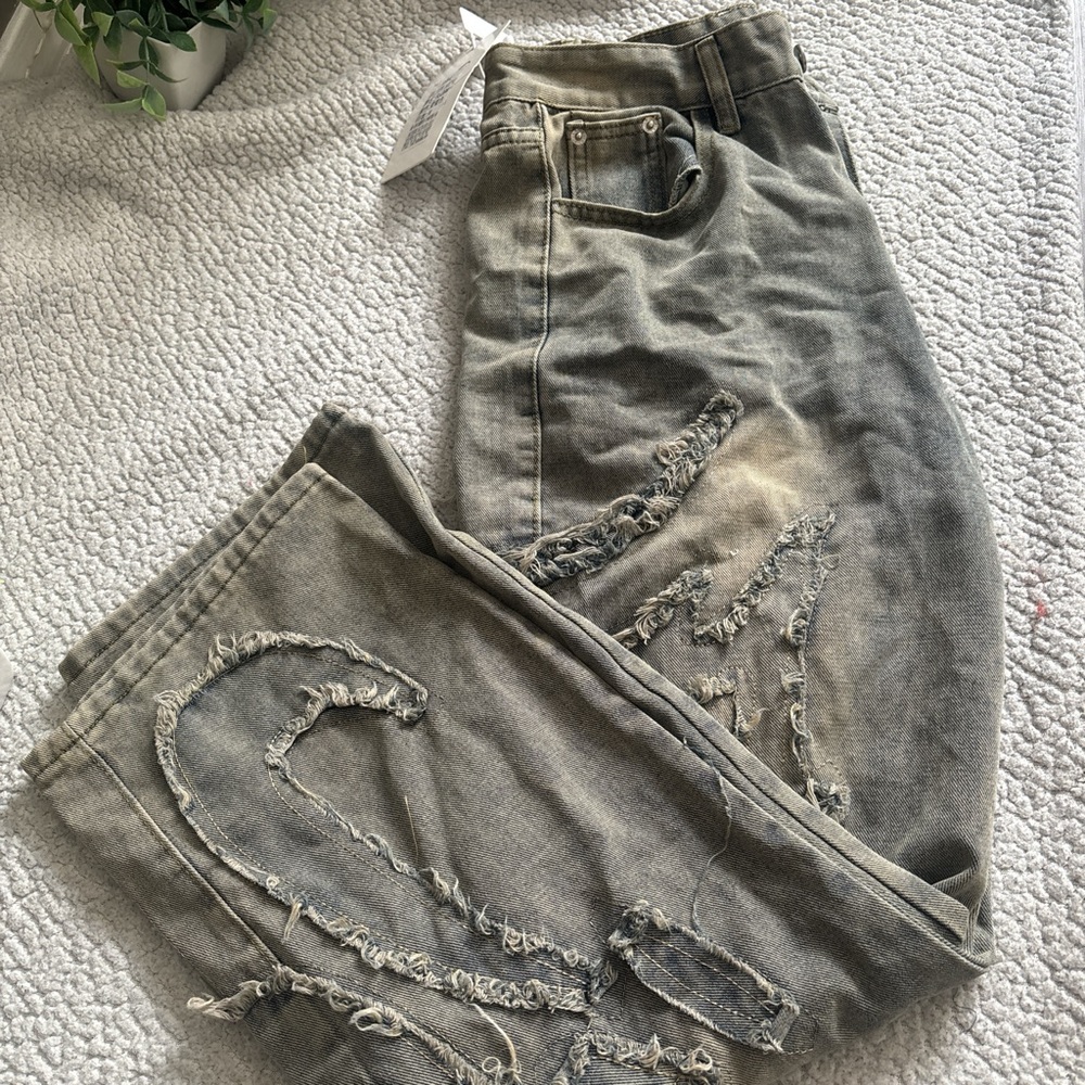 Distressed Gray Jeans